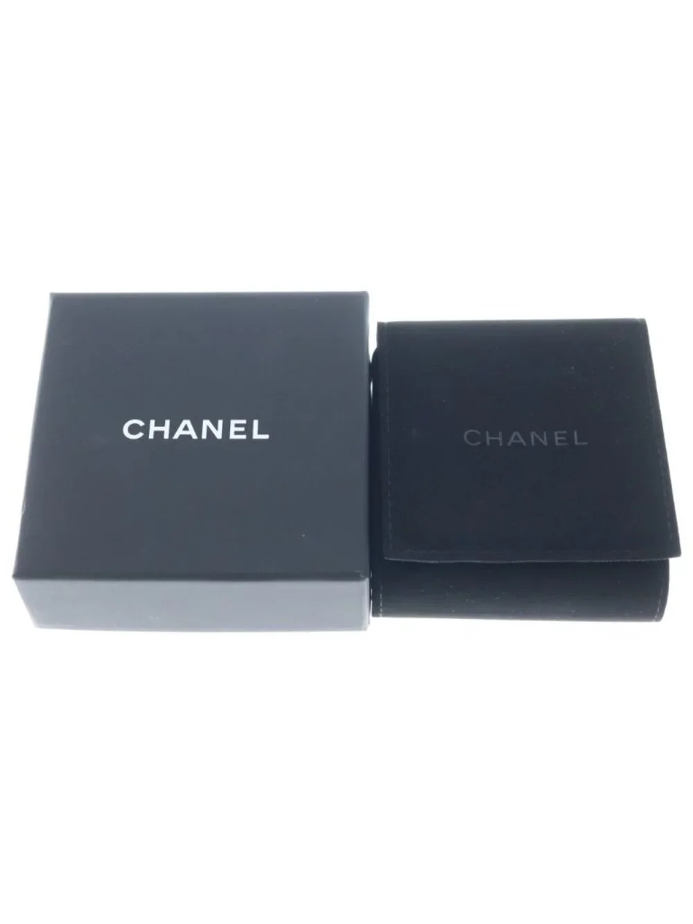 Chanel CC Logo Heart Rhinestone Drop Earrings Silver